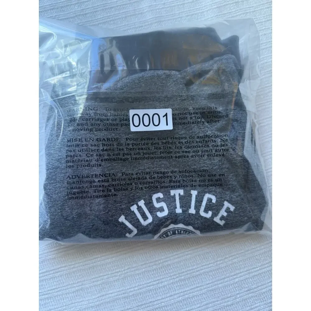 Justice Girls Jogger Pants Gray Size 12 Polyester Blend Drawstring Elastic Waist